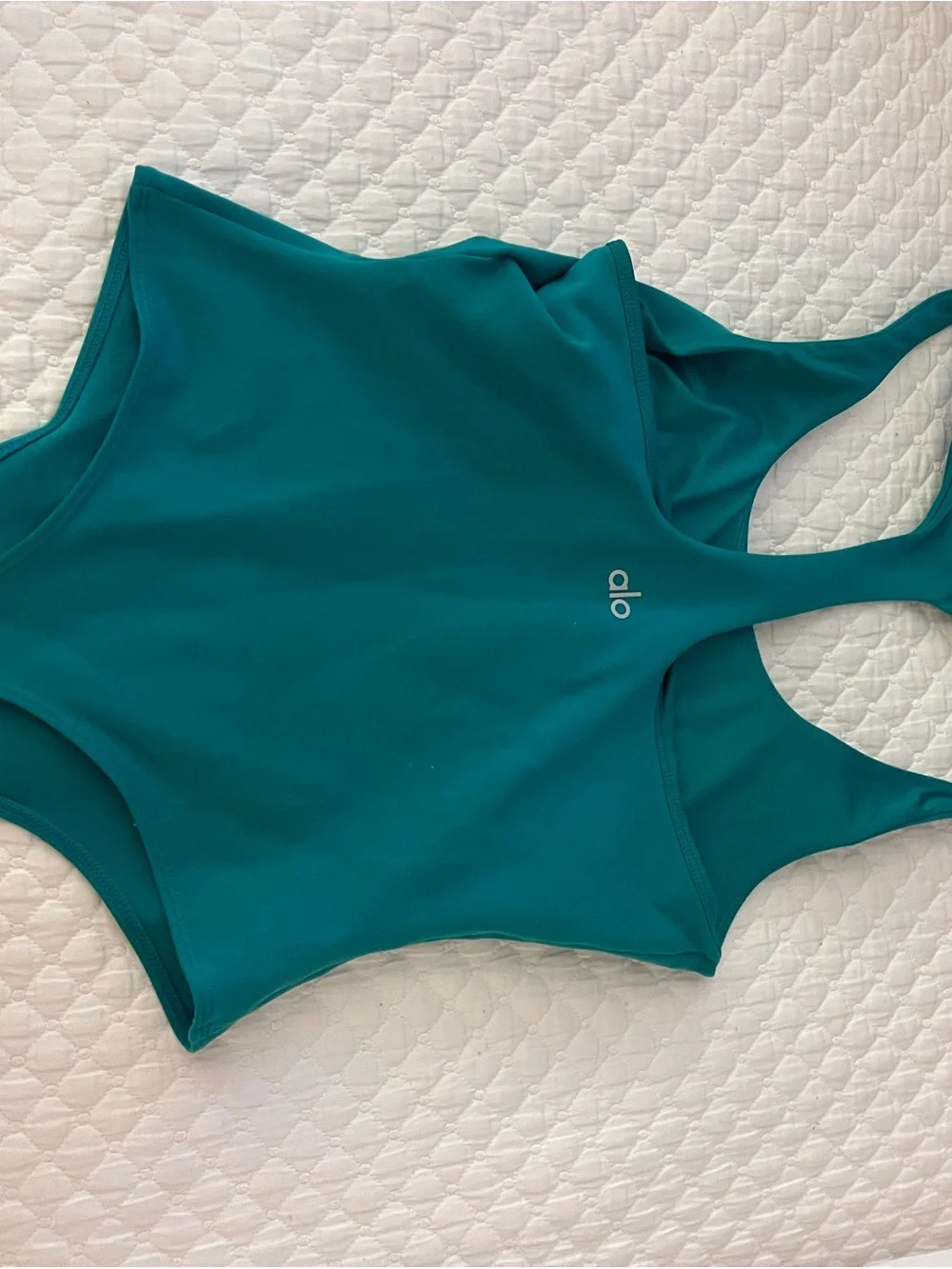 ALO Yoga Green Scoop Neck Bodysuit